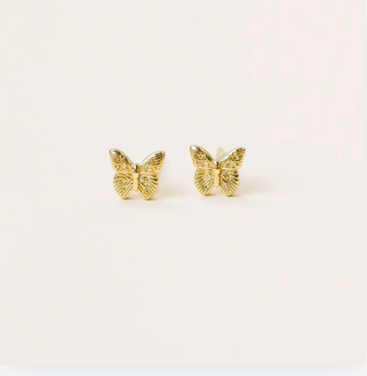 JaxKelly Gold Butterfly Stud Earrings