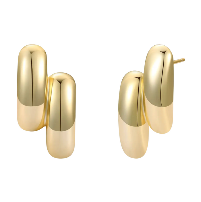 JaxKelly Gold Double Bold Bar Earring