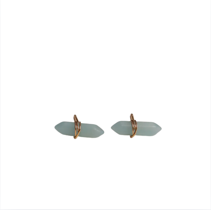 JaxKelly Mineral Point- Gold Wire Wrapped Earrings