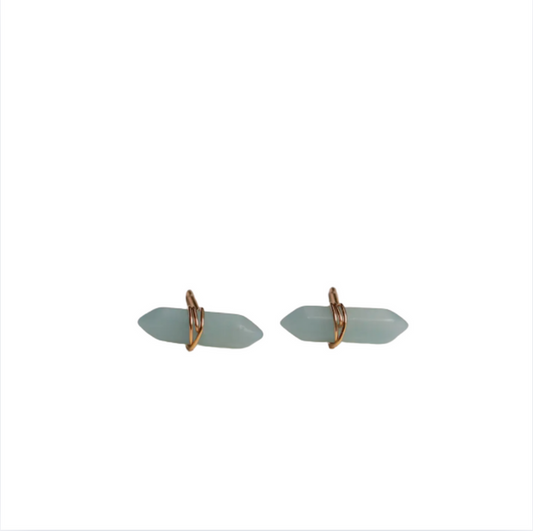 JaxKelly Mineral Point- Gold Wire Wrapped Earrings