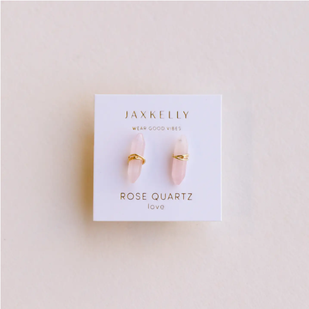JaxKelly Mineral Point- Gold Wire Wrapped Earrings