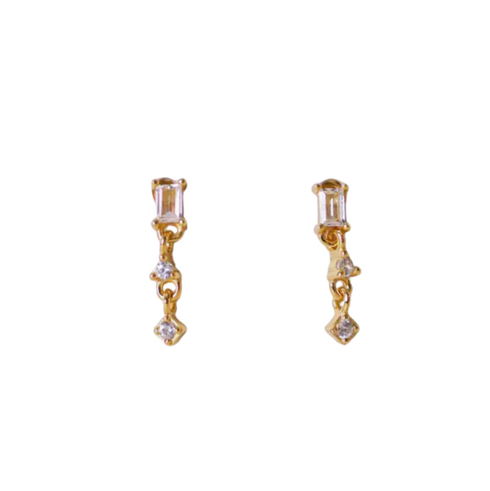 JaxKelly Mini Baguette Drop Earrings