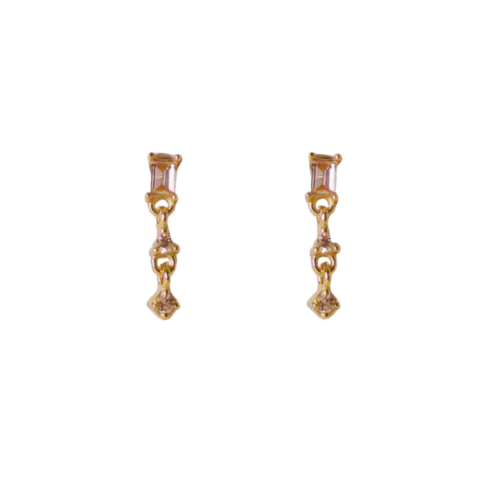 JaxKelly Mini Baguette Drop Earrings