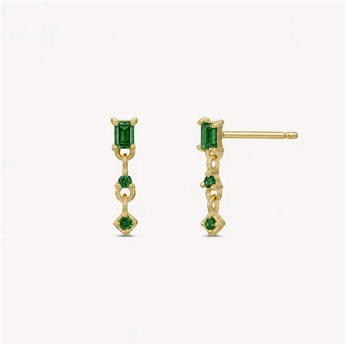 JaxKelly Mini Baguette Drop Earrings