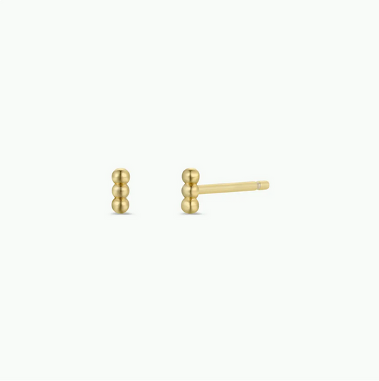 JaxKelly Petite 3 Ball Gold Earrings