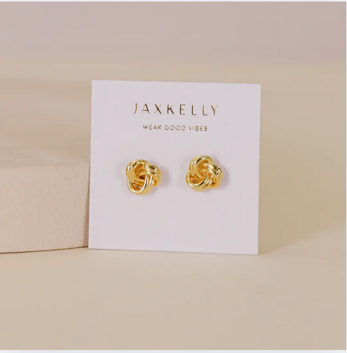 JaxKelly Petite Gold Knot Earrings