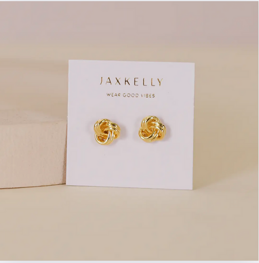 JaxKelly Petite Gold Knot Earrings