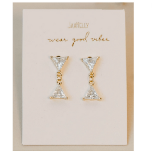 JaxKelly Socialite - Dual Triangle Drop Earrings