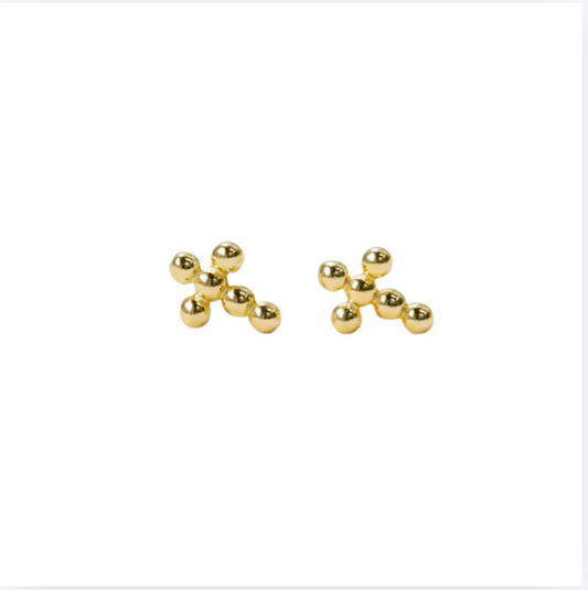 JaxKelly Stud Cross Gold Earrings