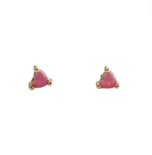 JaxKelly Tiny Opal Heart Earrings
