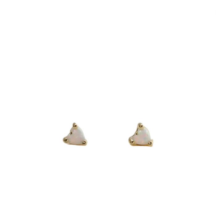JaxKelly Tiny Opal Heart Earrings
