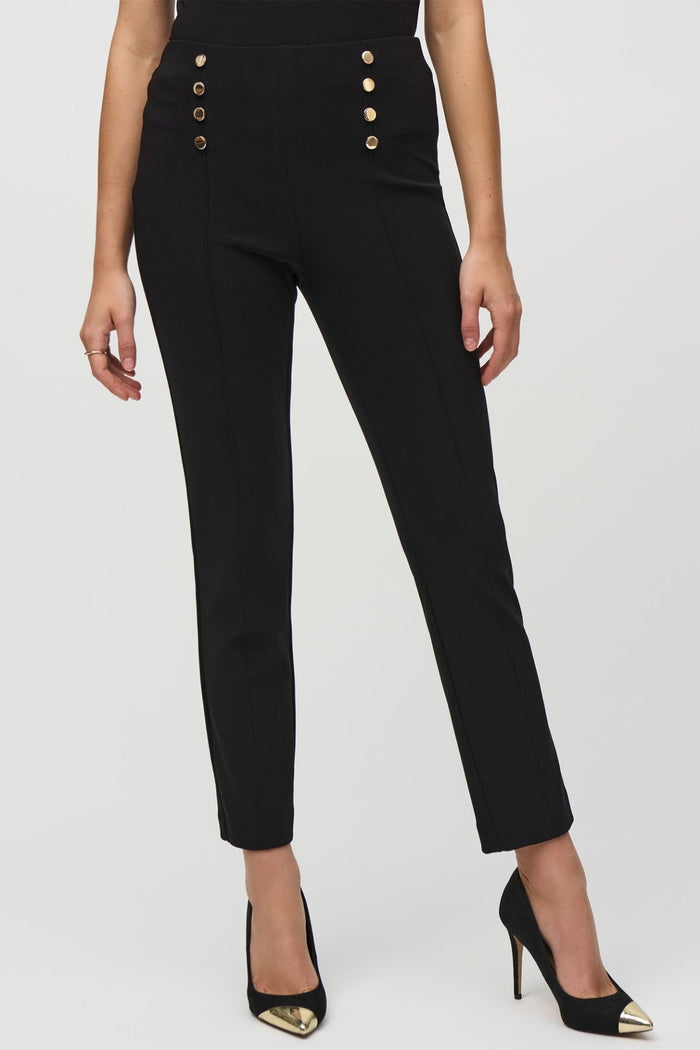Joseph Ribkoff 244006 Black (11) Silky Knit Slim Fit Pull - On Trousers - Dotique - Joseph Ribkoff