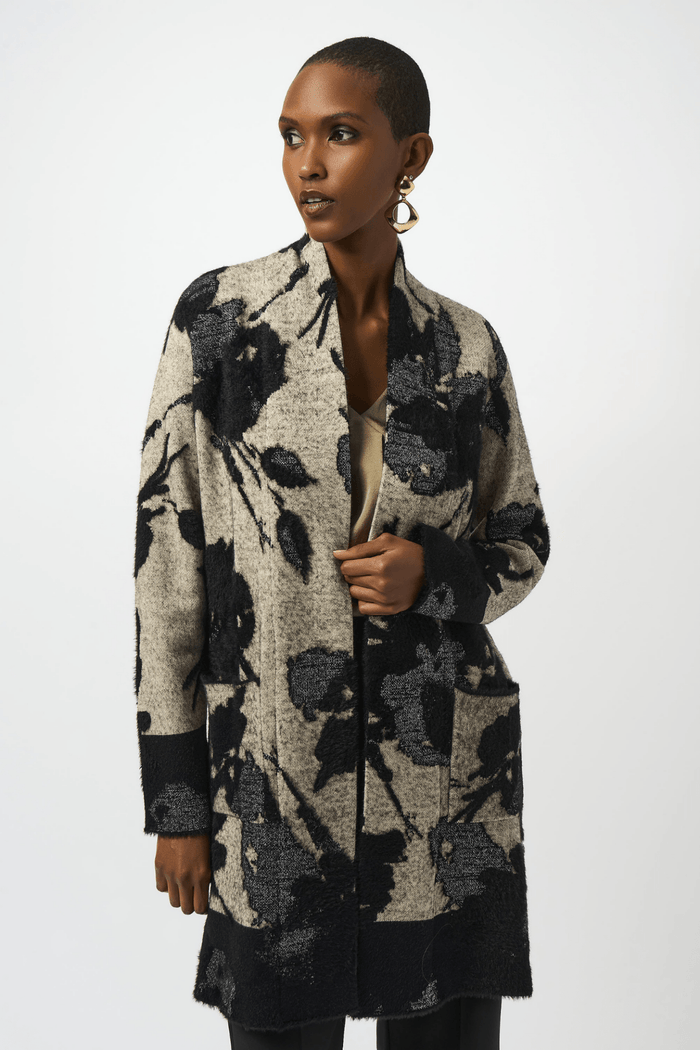 Joseph Ribkoff abstract jacquard long cardigan with boxy silhouette – Dotique