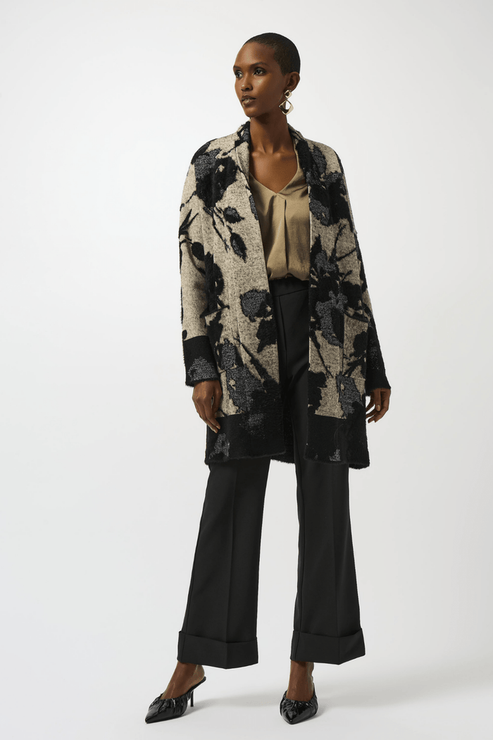 Joseph Ribkoff abstract jacquard long cardigan with boxy silhouette – Dotique