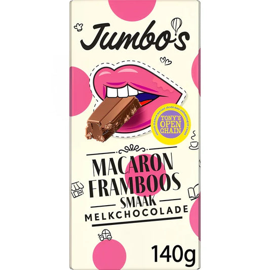 JUMBO'S MACARON & RASPBERRY MILK CHOCOLATE