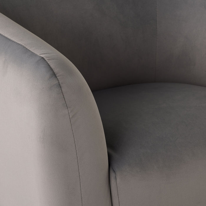 Kianna Occasional Chair Velvet Light Silver
