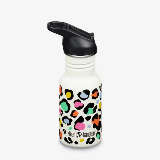 KLEAN KANTEEN KID 12oz FLIP SPORT-LEOPARD