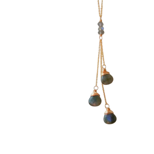 Labradorite Trio Cascade Necklace