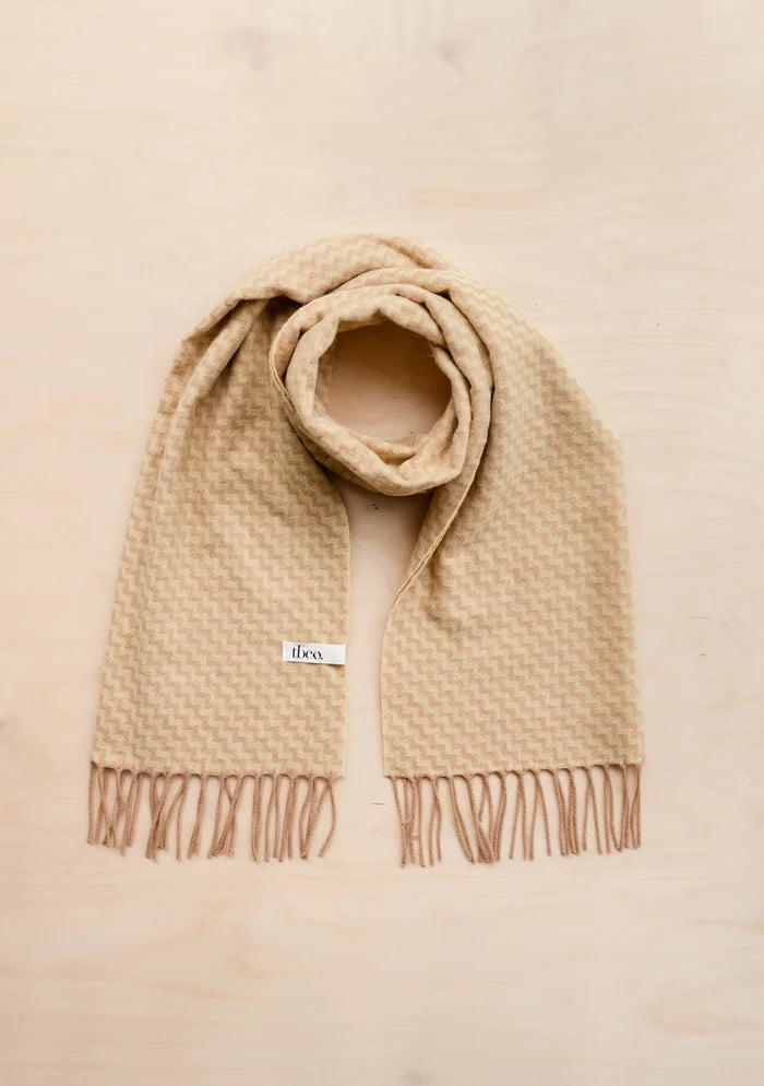 LAMBSWOOL OVERSIZED SCARF BUTTERMILK CHEVRON