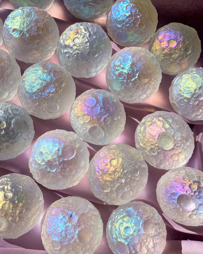 Large Angel Aura Quartz Full Moon