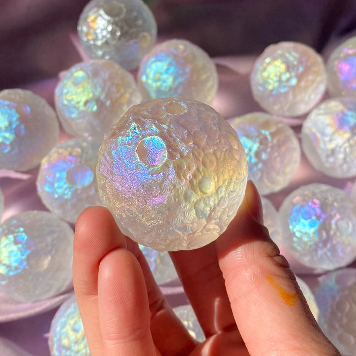 Large Angel Aura Quartz Full Moon