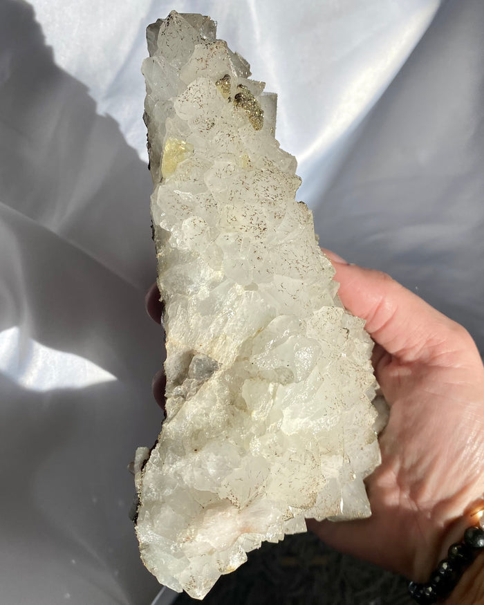 Large Quartz with Green Fluorite & Pyrite Specimen