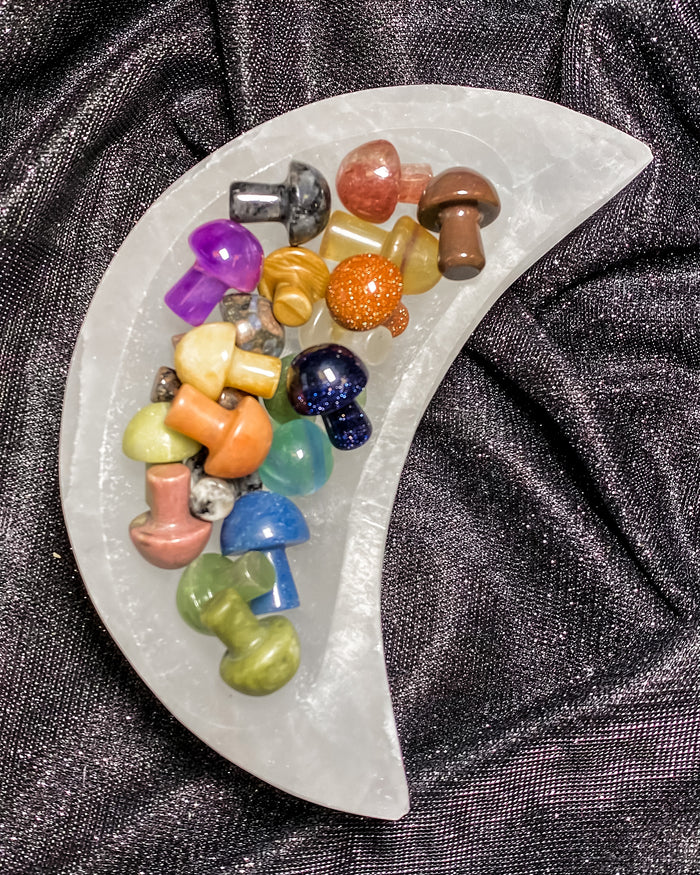 Large Satin Spar {Selenite} Crescent Moon Bowl ~6 inches