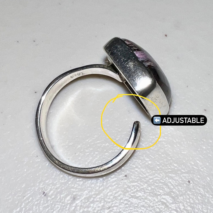 Large Sugilite 925 Sterling Silver Adjustable Ring | One-of-a-Kind Unique Jewelry