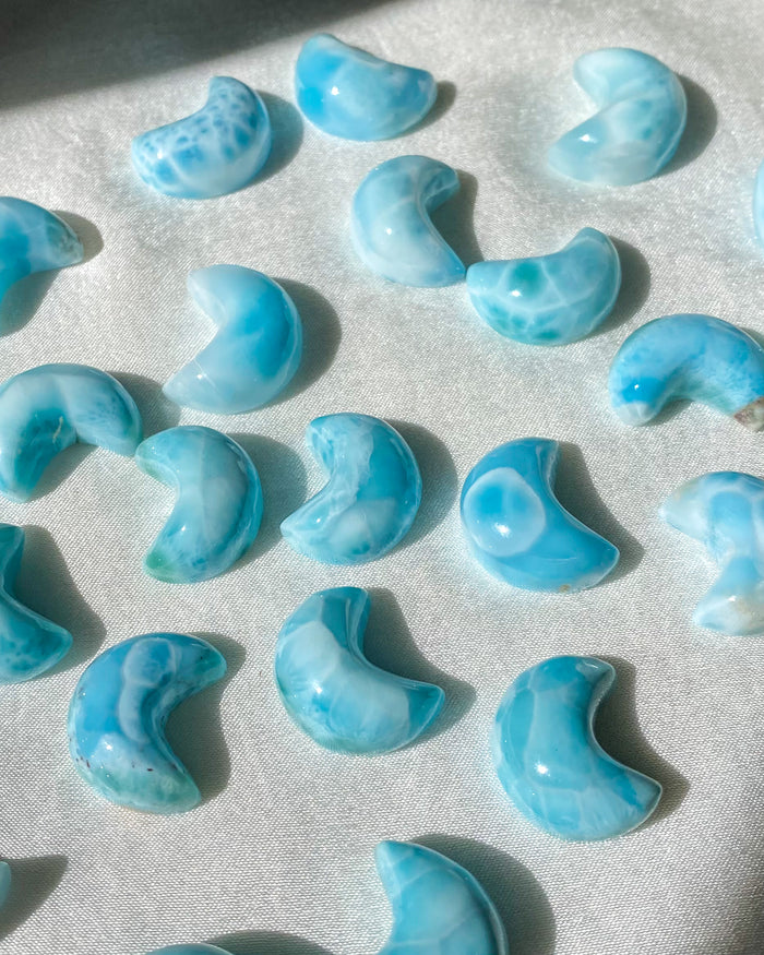 Larimar Crescent Moon Cabochon