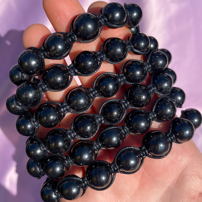 Macramé Adjustable Shungite Cord Bracelet