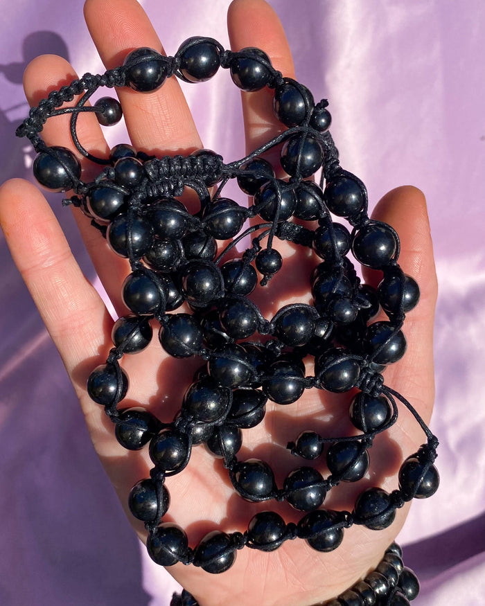 Macramé Adjustable Shungite Cord Bracelet