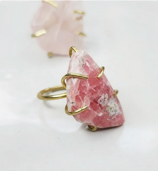 Madagascar Rhodochrosite & Brass Ring