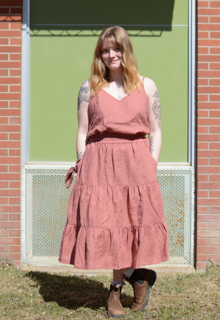 MAGNOLIA SKIRT-CINNAMON ROSE