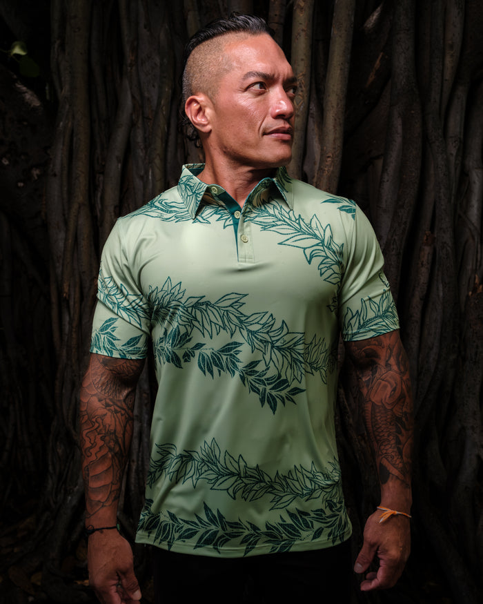 "Maile 2026" Forest Greens - OGA Men's Polo - Tonal Forest Green
