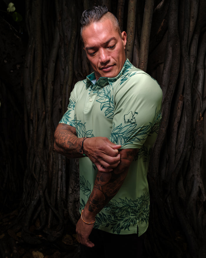 "Maile 2026" Forest Greens - OGA Men's Polo - Tonal Forest Green