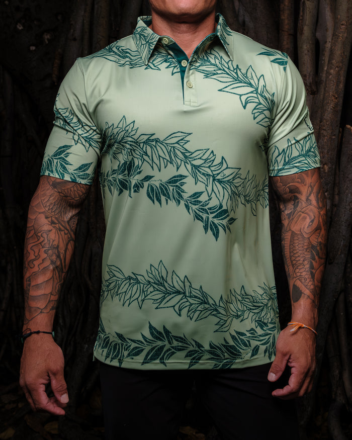 "Maile 2026" Forest Greens - OGA Men's Polo - Tonal Forest Green