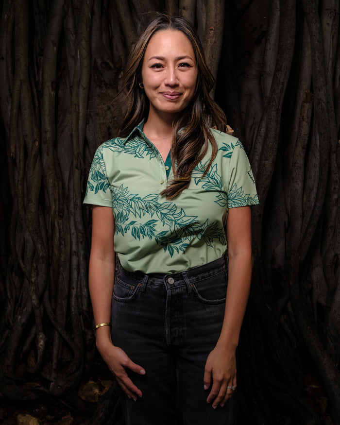 "Maile 2026" Forest Greens - OGA Women's Polo - Tonal Forest Green