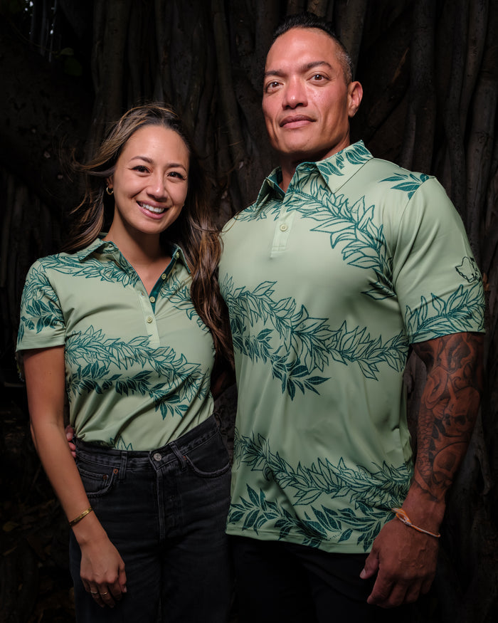 "Maile 2026" Forest Greens - OGA Women's Polo - Tonal Forest Green