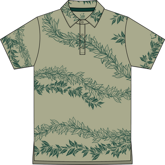 "Maile 2026" Forest Greens - OGA Youth Polo - Tonal Forest Green