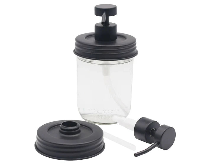 MASON JAR SOAP PUMP DISPENSER-MATTE BLACK