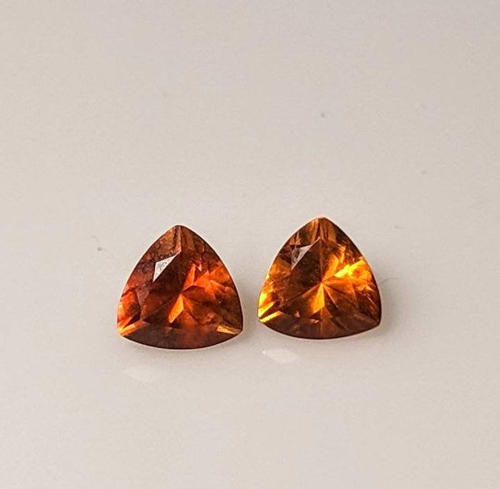 Matched Stones, Super Golden,Natural Brazillian Citrine, 6mm Trillion, Orange, VVS Eye Clean, Loose Stone, November Birthstone, Wholesale