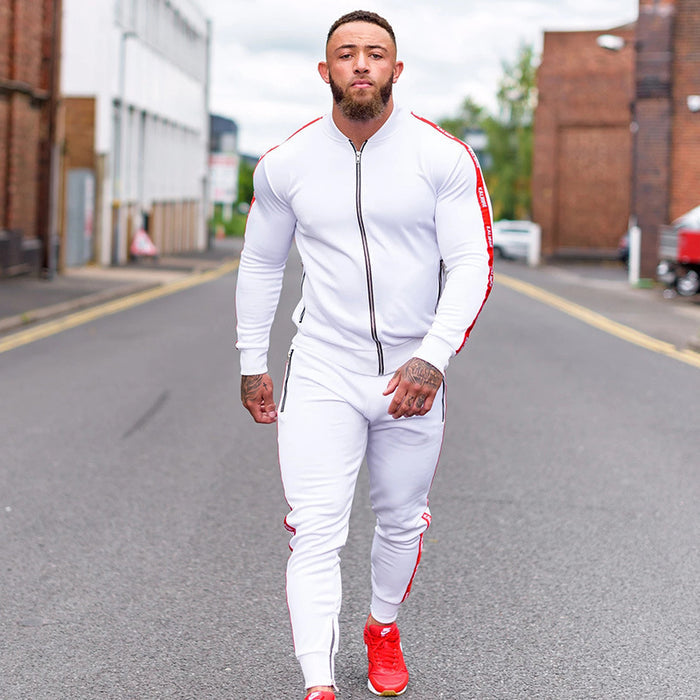 Men’s Casual Cardigan Sports Set – Zip-Up Top & Matching Bottoms