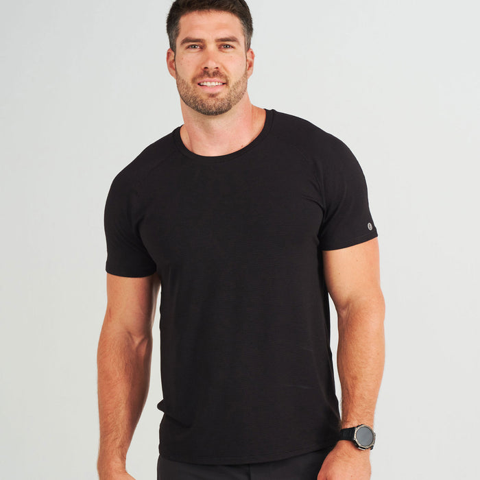Black | model: Hunter is wearing a size XL - Waist 36" Inseam 34"  Chest 47½"