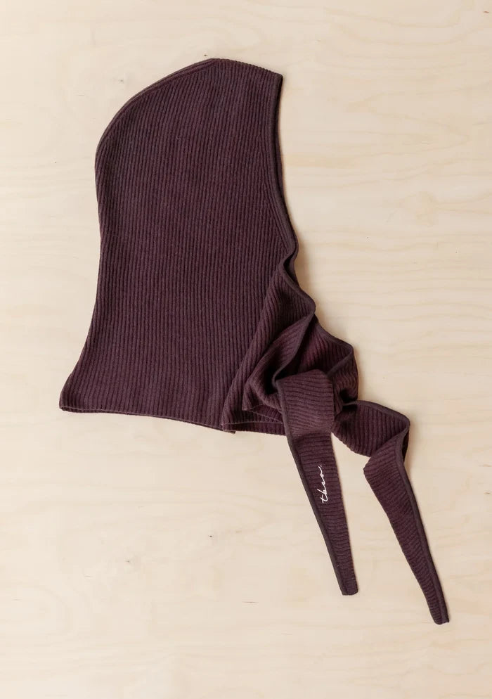MERINO HOOD IN BROWN TWO TONE