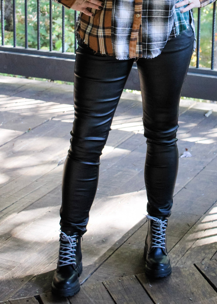 Molly Bracken Coated Slim Pant - Black
