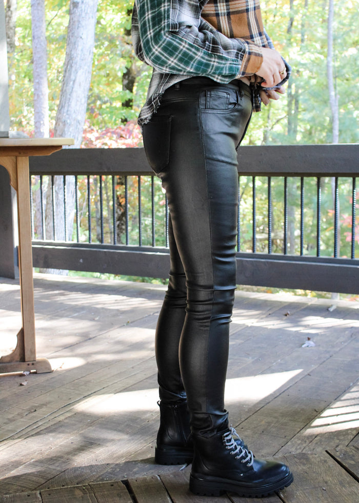 Molly Bracken Coated Slim Pant - Black