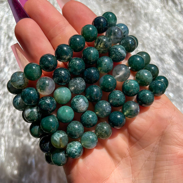 Moss Agate Bracelet {10mm}