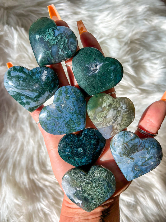 Moss Agate Heart