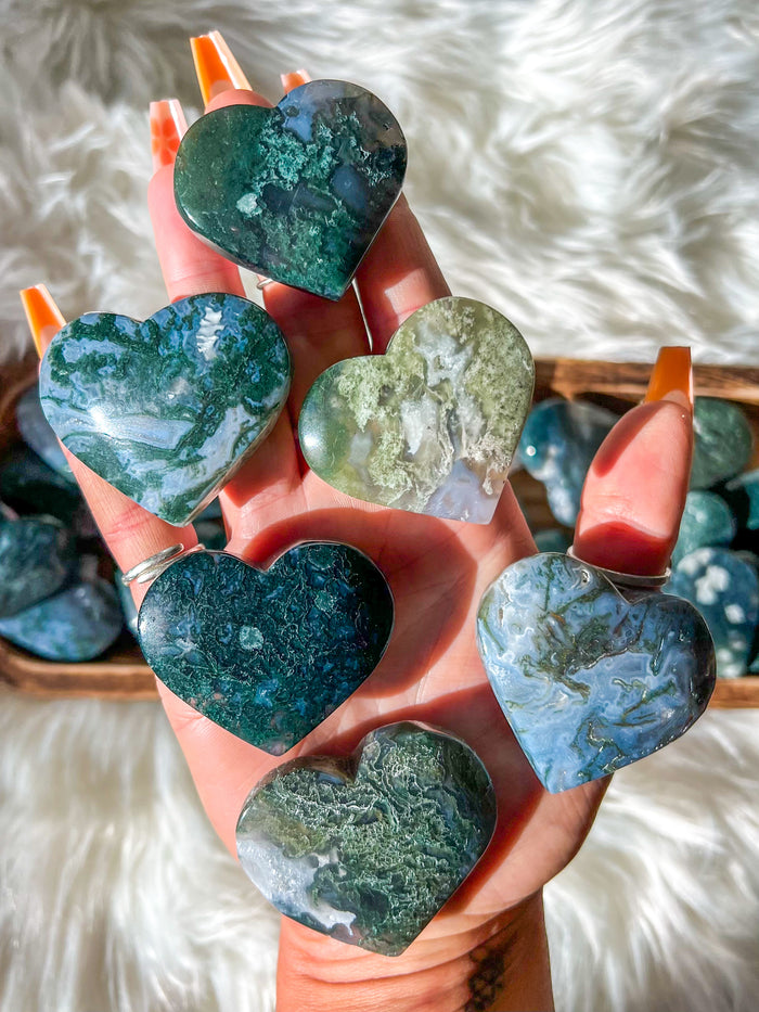 Moss Agate Heart