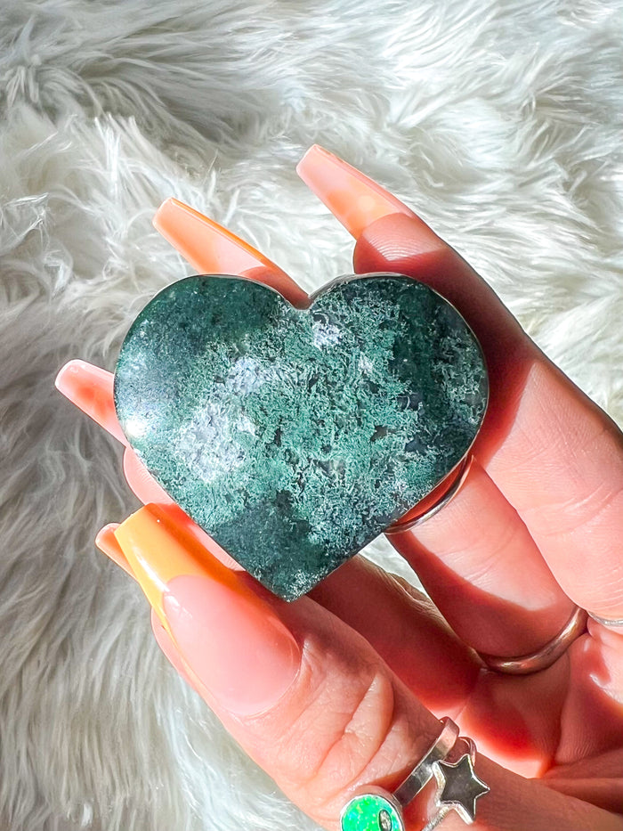 Moss Agate Heart